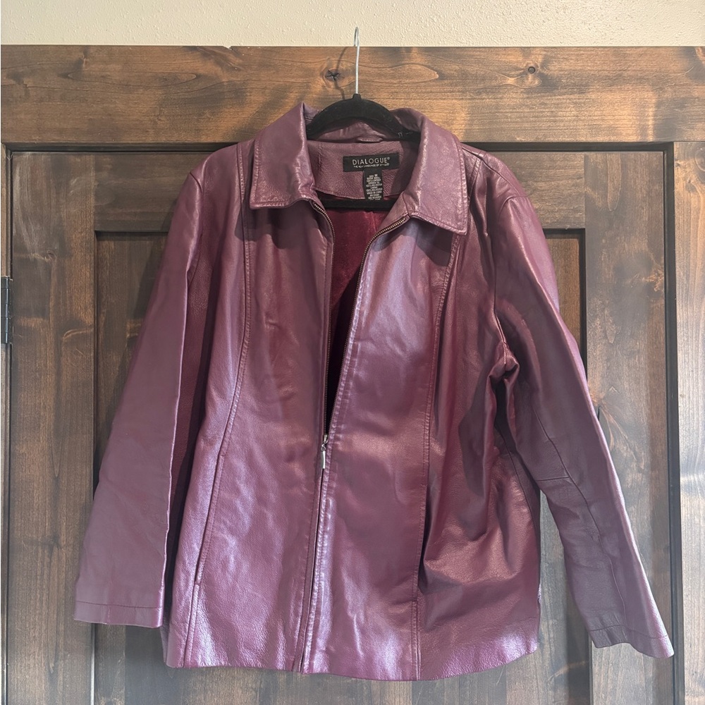 Women's Maroon Leather Jacket